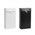 Two rectangular boxes, one white and one black, standing upright next to each other. isolated on transparent background Royalty Free Stock Photo