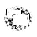 Two rectangular empty speech bubbles flat icon vector isolated. Royalty Free Stock Photo