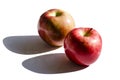 Two Red apple on white background