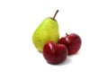 Two red apples and pear Royalty Free Stock Photo