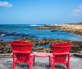 Two red armchairs chaise longue Royalty Free Stock Photo
