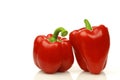 Two red bell peppers Royalty Free Stock Photo