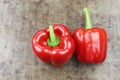 Two red bell peppers capsicum Royalty Free Stock Photo