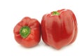 Two red bell peppers capsicum Royalty Free Stock Photo