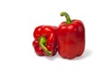 Two red bell peppers Royalty Free Stock Photo