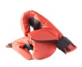 Two red boxing gloves composition Royalty Free Stock Photo