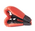 Two red boxing gloves composition Royalty Free Stock Photo