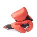 Two red boxing gloves composition Royalty Free Stock Photo