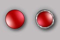 Two red buttons realistic vector
