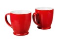 Two red ceramic mug Royalty Free Stock Photo