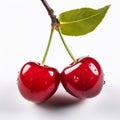 Two Red Cherries: Studio Photography With High-key Lighting