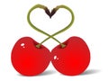 Two red cherry love