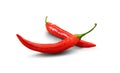 Two red chili peppers -