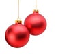 Two Red Christmas Balls Royalty Free Stock Photo