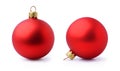 Two red Christmas balls Royalty Free Stock Photo