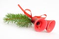 Two red christmas bells Royalty Free Stock Photo