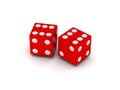 Two red dice Royalty Free Stock Photo