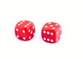 Two red dice Royalty Free Stock Photo