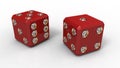 Two red dice Royalty Free Stock Photo