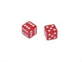 Two red dice Royalty Free Stock Photo