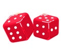 Two red dice showing different numbers on white background. Casino gambling and chance concept vector illustration Royalty Free Stock Photo