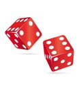 Two red dices Royalty Free Stock Photo