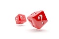 Two red dices with question marks on a white background, 3d rendering Royalty Free Stock Photo