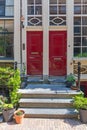 Two Red Doors Entrance Royalty Free Stock Photo