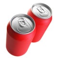 Two red drink cans Royalty Free Stock Photo