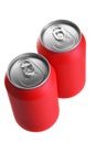 Two red drink cans Royalty Free Stock Photo