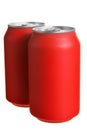 Two red drink cans Royalty Free Stock Photo