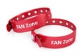 Two red fanzone bracelets