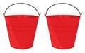 Two red fire buckets, icon Royalty Free Stock Photo