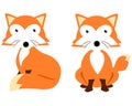 Two Red Foxes Clip Art