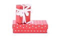 Two red gift boxes Royalty Free Stock Photo