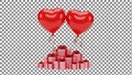 Two Red Heart Balloons with Gift Boxes Royalty Free Stock Photo