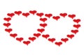 Two red hearts Royalty Free Stock Photo
