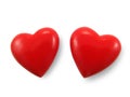 Two red hearts. Royalty Free Stock Photo