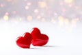 Two red hearts Royalty Free Stock Photo