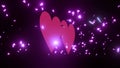Lofi two red hearts spawning love on black blackground 32 seconds HD video 1920 1080