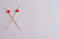 Two red hearts on sticks