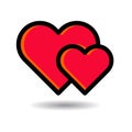 Two hearts web icon Royalty Free Stock Photo