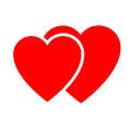 Two hearts. Web icon Royalty Free Stock Photo