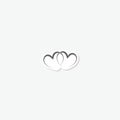 Two red linked hearts icon sticker isolated on gray background