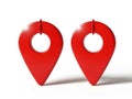 Two red location pins Royalty Free Stock Photo