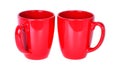 Two red mugs