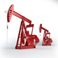 Two Red Oil pumps Royalty Free Stock Photo