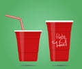 Two red party cups