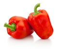 Two red pepper vegetable isolated on white background Royalty Free Stock Photo