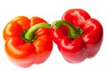 Two red peppers Royalty Free Stock Photo